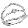 thumbnail image 1 of Luxe Jewelry Designs Women's Stainless Steel Twisted Ring with AAA Grade Cubic Zirconia - Size 5, 1 of 4