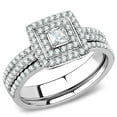 thumbnail image 1 of Luxe Jewelry Designs Women's Stainless Steel Wedding Ring with Square CZ - Size 6, 1 of 4