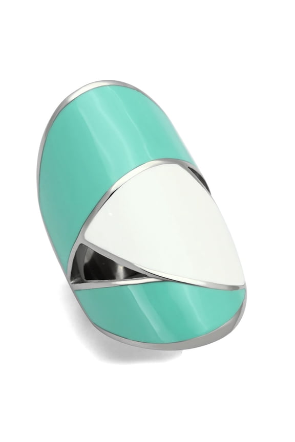 Luxe Jewelry Designs Women's Stainless Steel Western Ring with Multi Color Epoxy - Size 9 (Pack of