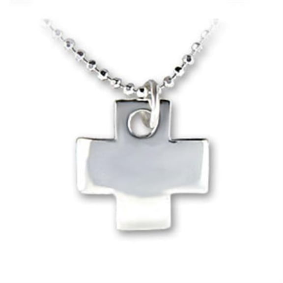 Luxe Jewelry Designs Women's Sterling Silver Cross Shaped Pendant Necklace
