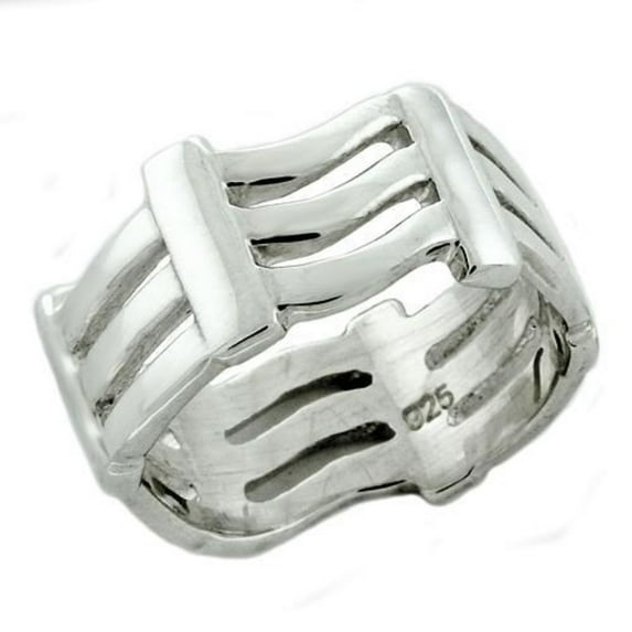 Luxe Jewelry Designs Women's Sterling Silver Freeform Style Ring - Size 7
