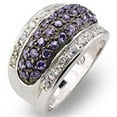 thumbnail image 1 of Luxe Jewelry Designs Women's Sterling Silver Ring with CZ Amethyst Stones - Size 9, 1 of 1