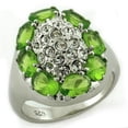 thumbnail image 1 of Luxe Jewelry Designs Women's Sterling Silver Ring with Clear and Green CZ - Size 10, 1 of 1