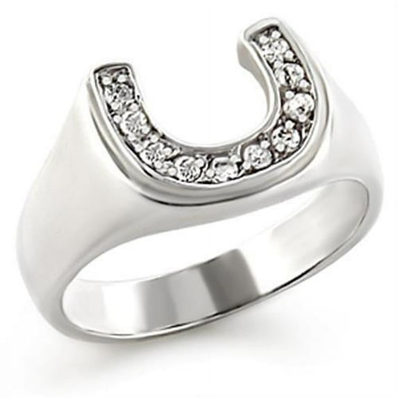 Luxe Jewelry Designs Women's Sterling Silver Ring with Round CZ - Size 6