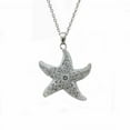 thumbnail image 1 of Luxe Jewelry Designs Women's Sterling Silver Star Fish Shaped Pendant Necklace with Cubic Zirconia, 1 of 1