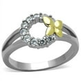 thumbnail image 1 of Luxe Jewelry Designs Women's Two Tone High Polished Stainless Steel Engagement Ring with AAA Grade, 1 of 4