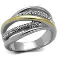 thumbnail image 1 of Luxe Jewelry Designs Women's Two-Tone IP Gold Stainless Steel Ring with Clear Top Grade Crystals -, 1 of 4