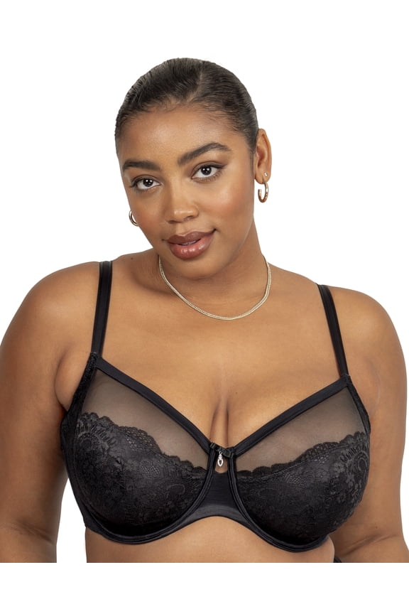 Women's Plus Size Luxe Lace Balconette Bra – Supportive & Comfortable Lingerie
