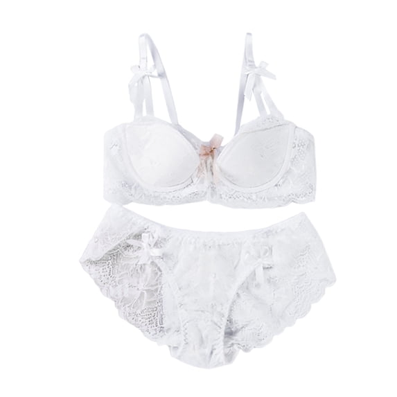 Luxe Lace Women's Seductive Lingerie Set Comfortable Breathable Bra with Gathering Design for Elegant Style