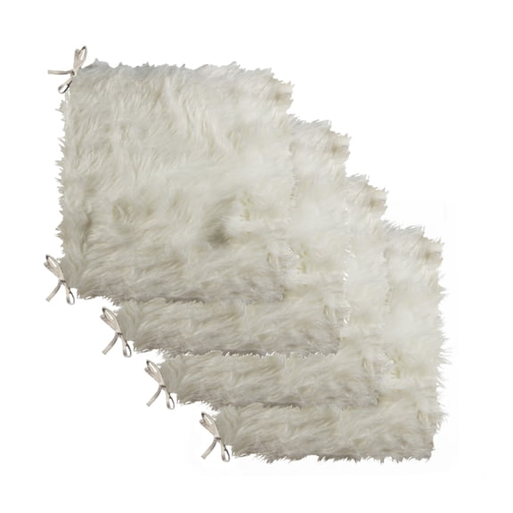Luxe Laredo Faux Sheepskin Chair Pad 4-Piece 17"x17" 4