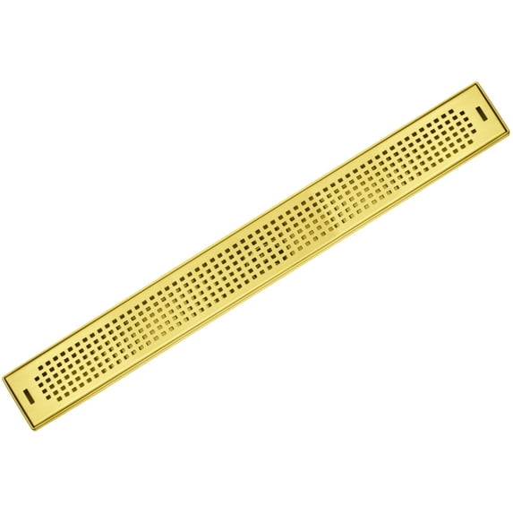Luxe Linear Drains Sp-60 60" Square Pattern Grate Linear Shower Drain - Champagne