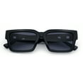 thumbnail image 1 of Luxe Lion Head Jewel Hinge Narrow Rectangle Horn Rim Plastic Sunglasses Black - Smoke, 1 of 8