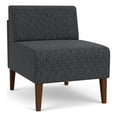 thumbnail image 1 of Luxe Lounge Reception Waiting Armless Guest Chair / Walnut Wood Legs / Dark Gray, 1 of 5