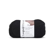 Luxe Merino Solid Yarn by Loops & Threads - Yarn for Knitting - Crochet - Weaving - and Arts & Crafts - Black - Wool Blend - 5.3 oz