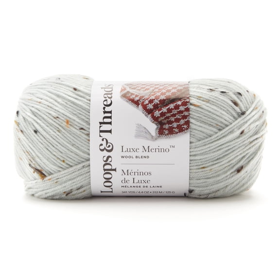 Luxe Merino Tweed Yarn by Loops & Threads - Yarn for Knitting - Crochet - Weaving - and Arts & Crafts - Chalky Blue - Wool Blend - 4.4 oz