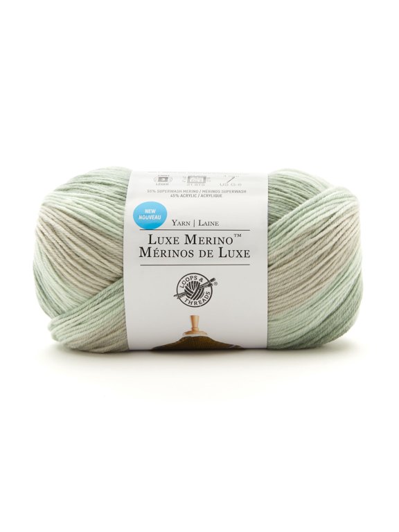 Luxe Merino Yarn by Loops & Threads - Yarn for Knitting - Crochet - Weaving - and Arts & Crafts - Jade - Acrylic Blend - 4.4 oz