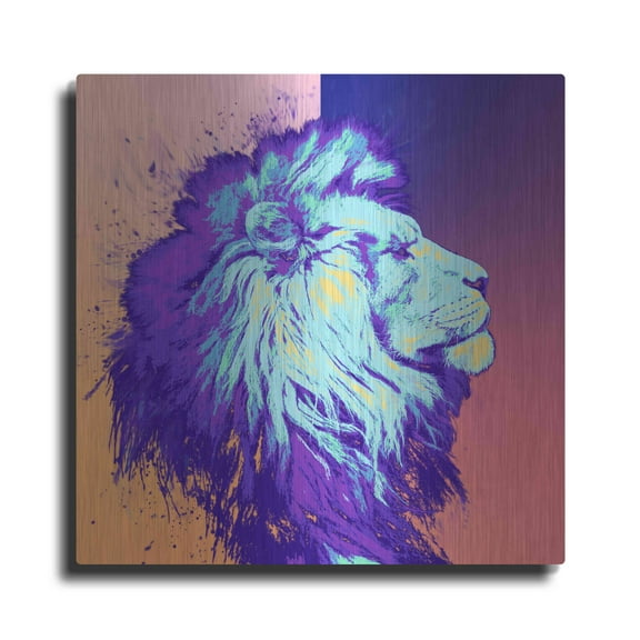 Luxe Metal Art 'A Lion', Metal Wall Art, 36"x36"