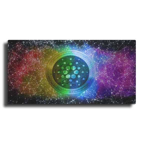 Luxe Metal Art 'ADA Cardano Crypto Constalation' by Epic Portfolio, Metal Wall Art, 24"x12"
