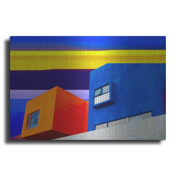 Luxe Metal Art 'Abstract 1E' by Ata Alishahi, Metal Wall Art, 24"x16"