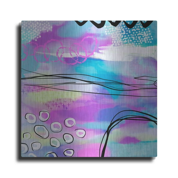 Luxe Metal Art 'Abstract Summer Dream' by Andrea Haase Metal Wall Art, 12"x12"