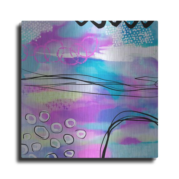 Luxe Metal Art 'Abstract Summer Dream' by Andrea Haase Metal Wall Art, 36"x36"