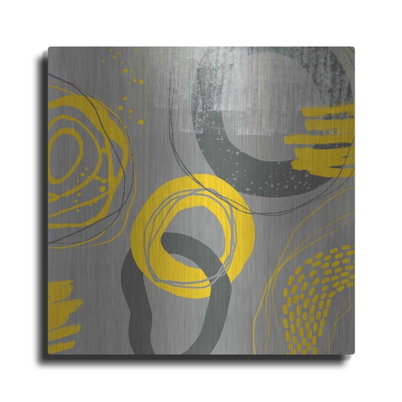 Luxe Metal Art 'Abstract Summer Fun' by Andrea Haase Metal Wall Art, 12"x12"
