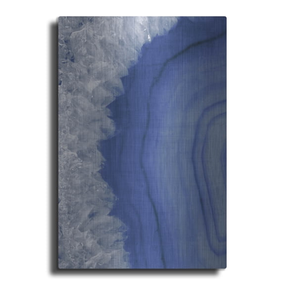 Luxe Metal Art 'Agate Geode 1 Navy' by Wild Apple Portfolio Metal Wall Art, 16" x 24"