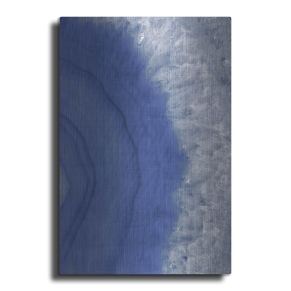 Luxe Metal Art 'Agate Geode 2 Navy' by Wild Apple Portfolio Metal Wall Art, 16" x 24"