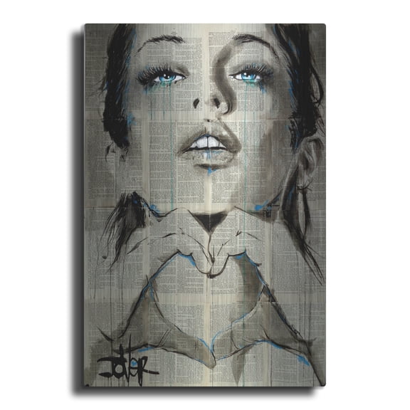 Luxe Metal Art 'All You Need is Love' by Loui Jover, Metal Wall Art, 12" x 16"