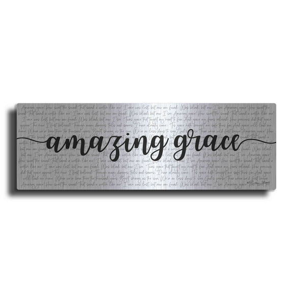 Luxe Metal Art 'Amazing Grace' by Susan Ball, Metal Wall Art, 48"x16"