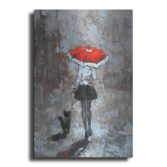 Luxe Metal Art 'An Urban Autumn' by Alexander Gunin, Metal Wall Art, 12"x16"