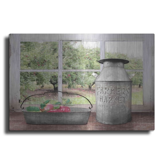 Luxe Metal Art 'Apple Orchard' by Lori Deiter, Metal Wall Art, 36"x24"