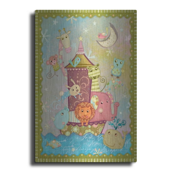 Luxe Metal Art 'Ark 1' by Viv Eisner, Metal Wall Art, 12"x16"