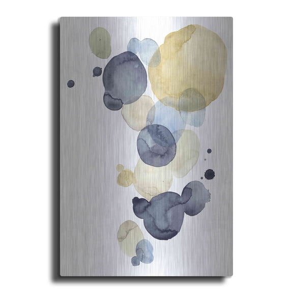 Luxe Metal Art 'Asteroid Drift I' by Grace Popp, Metal Wall Art, 16"x24"