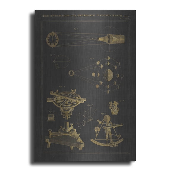 Luxe Metal Art 'Astronomical Chart II' by Wild Apple Portfolio, Metal Wall Art, 24"x36"