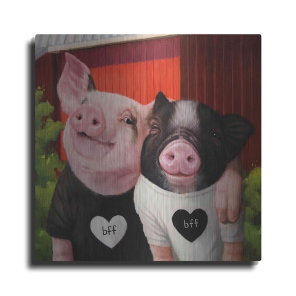 Luxe Metal Art 'BFF' by Lucia Heffernan, Metal Wall Art, 12"x12"
