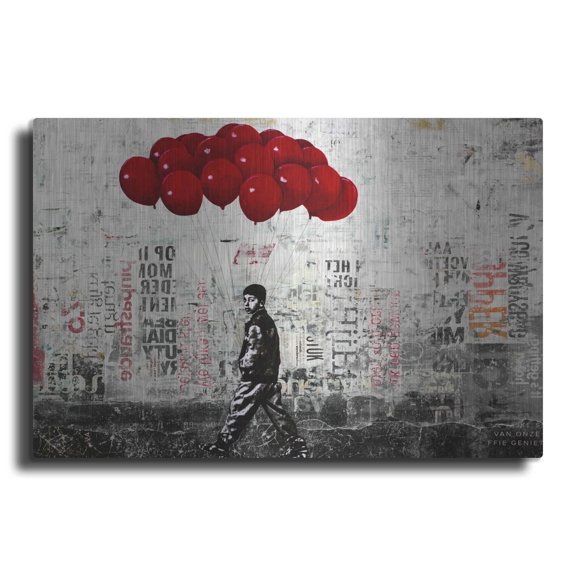 Luxe Metal Art 'BIT OF HAPPINESS' by DB Waterman, 16"x12"