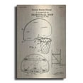 thumbnail image 1 of Luxe Metal Art 'Basketball Hoop Blueprint Patent Parchment' Metal Wall Art, 12"x16", 1 of 9