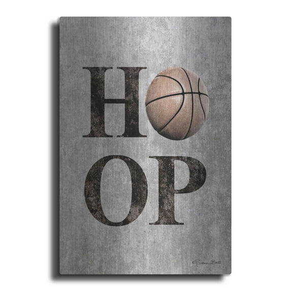 Luxe Metal Art 'Basketball Hoop' by Susan Ball, Metal Wall Art, 16"x24"