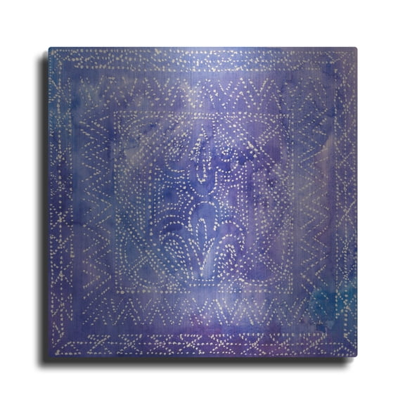 Luxe Metal Art 'Batik Nebula II' by Grace Popp, Metal Wall Art, 12" x 12"