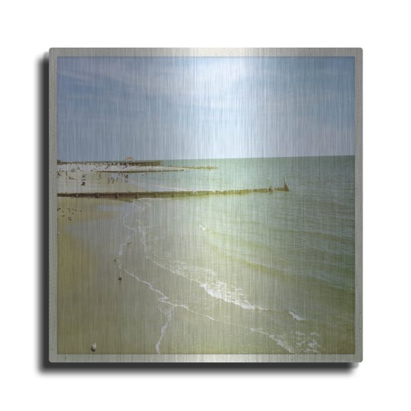 Luxe Metal Art 'Bay View 1' by Alicia Ludwig Metal Wall Art, 12" x 12"