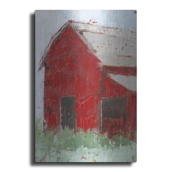 Luxe Metal Art 'Big Red Barn II' by Ethan Harper, Metal Wall Art, 12"x16"