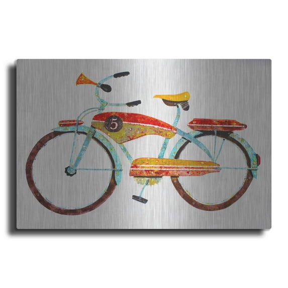 Luxe Metal Art 'Bike No. 5' by Anthony Grant, Metal Wall Art, 24"x16"