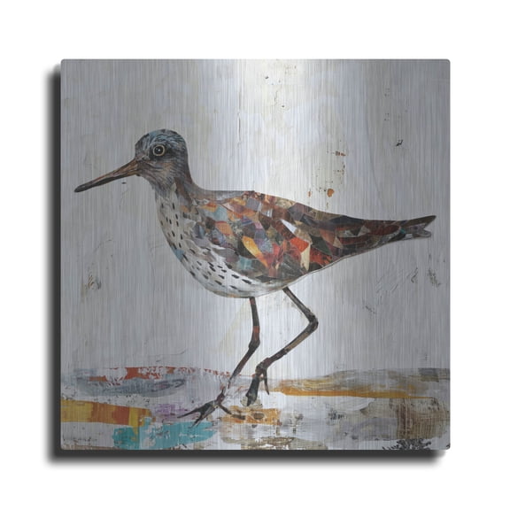 Luxe Metal Art 'Bird Collage' by Svetlana Aleynikova Metal Wall Art, 12" x 12"