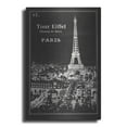 thumbnail image 1 of Luxe Metal Art 'Black Blueprint Map Eiffel Tower' by Sue Schlabach, Metal Wall Art, 12"x16", 1 of 7