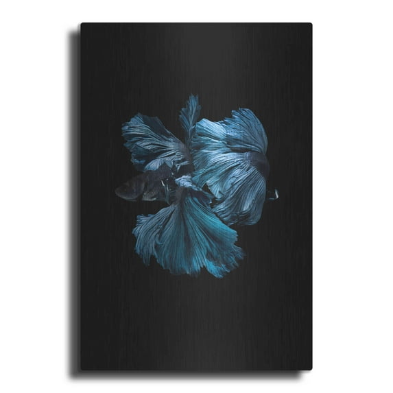 Luxe Metal Art 'Blue Betta' by Incado, Metal Wall Art, 24"x36"