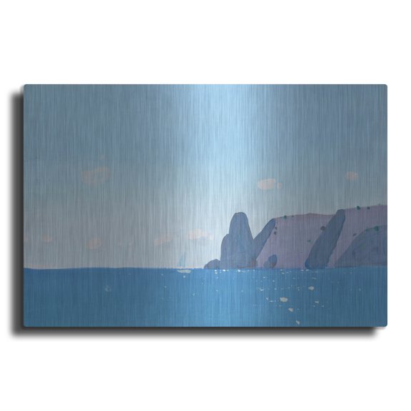 Luxe Metal Art 'Blue Fiolent' by Igor Nekraha, Metal Wall Art, 24"x16"