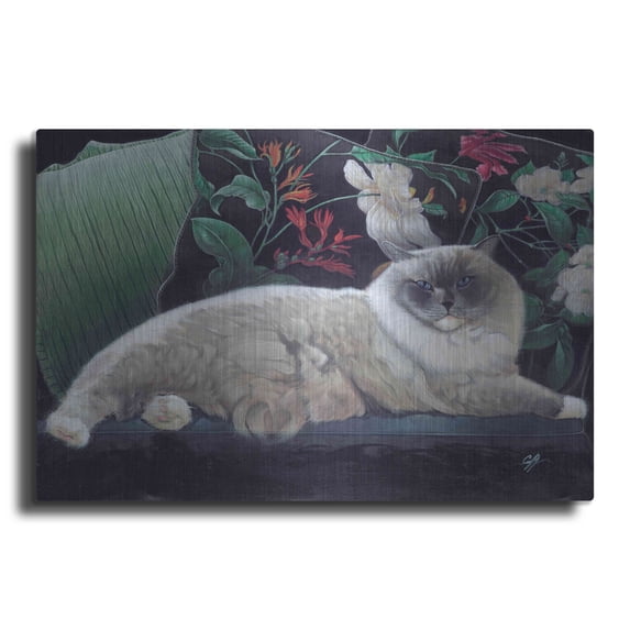 Luxe Metal Art 'Blue Sans Que' by Durwood Coffey, Metal Wall Art, 36"x24"