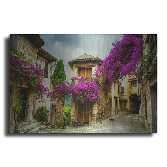 Luxe Metal Art 'Bougainvillea' Metal Wall Art, 16"x12"