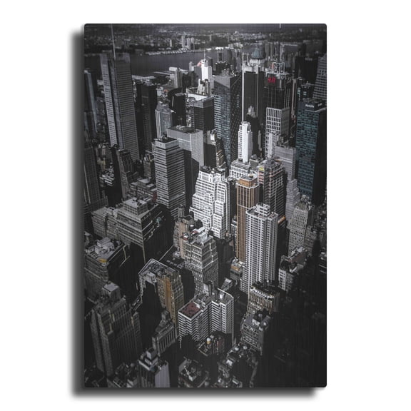 Luxe Metal Art 'Boxes of Manhattan' by Nicklas Gustafsson, Metal Wall Art, 12"x16"